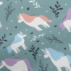 閉眼彩色獨角獸麻布(幅寬150公分)
