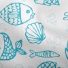藍色手繪魚雙斜布(幅寬150公分)