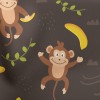 頑皮猴子吃香蕉羅馬布(幅寬160公分)