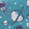 星球與跳舞太空人斜紋布(幅寬150公分)