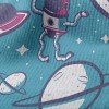 星球與跳舞太空人毛巾布(幅寬160公分)