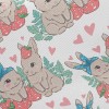 草莓甜心兔子斜紋布(幅寬150公分)