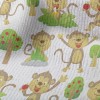 調皮吃蘋果猴子毛巾布(幅寬160公分)