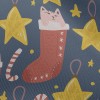 無奈聖誕襪貓咪雪紡布(幅寬150公分)