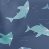 逗趣卡通鯊魚羅馬布(幅寬160公分)