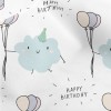 可愛雲朵生日快樂水晶絨(幅寬160公分)
