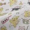 貓咪樂器演奏會麻布(幅寬150公分)