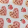 草莓愛心鬆餅斜紋布(幅寬150公分)