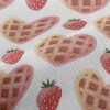 草莓愛心鬆餅麻布(幅寬150公分)