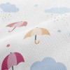 彩虹雨滴雨傘麻布(幅寬150公分)