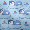 雲上睡覺企鵝雙斜布(幅寬150公分)