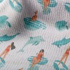 衝浪女孩與海豚毛巾布(幅寬160公分)