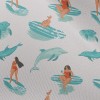 衝浪女孩與海豚雪紡布(幅寬150公分)