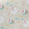 聖誕小鳥與雪人斜紋布(幅寬150公分)