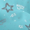 新年英文與星星竹節麻(幅寬150公分)