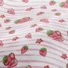條紋甜蜜草莓麻布(幅寬150公分)