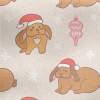 棕色聖誕兔刷毛布(幅寬150公分)