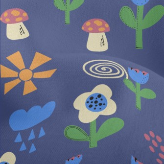 童話世界小花竹節麻(幅寬150公分)