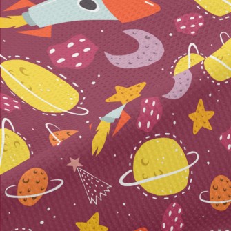 塗鴉火箭和星球宇宙高爾布(幅寬180公分)