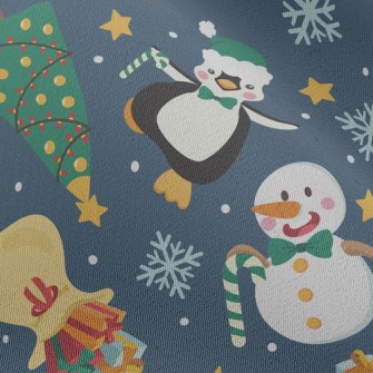 聖誕雪人和企鵝雪紡布(幅寬150公分)