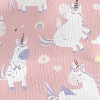 幼稚的獨角獸仿毛衣布(幅寬150公分)