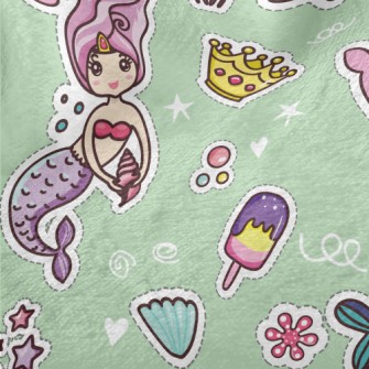 俏麗美人魚公主法蘭絨(幅寬150公分)