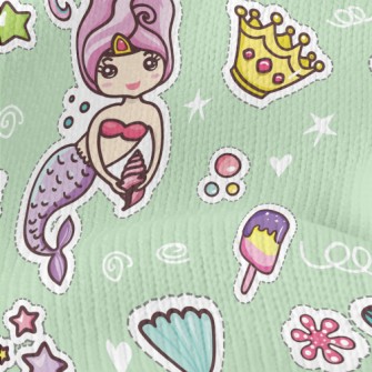 俏麗美人魚公主仿毛衣布(幅寬150公分)
