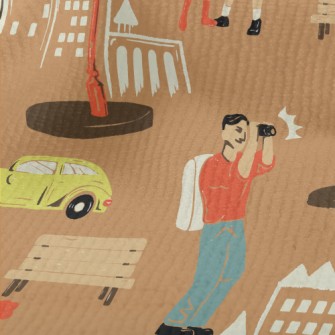 旅行觀光人們毛巾布(幅寬160公分)