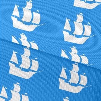 白色海盜船剪影牛津布(幅寬150公分)