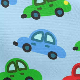 卡通塗鴉汽車春亞紡(幅寬160公分)