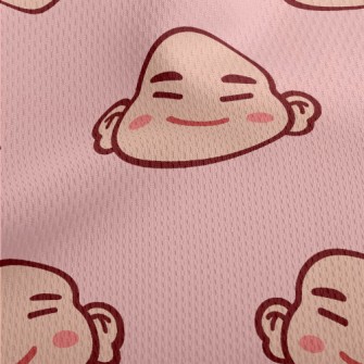 卡通中國笑佛鳥眼布(幅寬160公分)