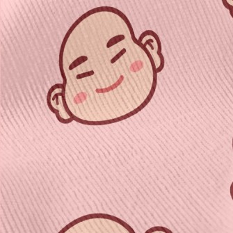 卡通中國笑佛燈芯絨(幅寬150公分)