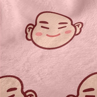 卡通中國笑佛法蘭絨(幅寬150公分)