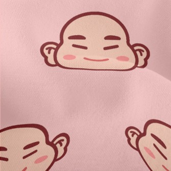 卡通中國笑佛竹節麻(幅寬150公分)