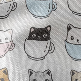 咖啡杯貓帆布(幅寬150公分)