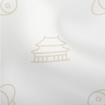 太極廟宇和龍圖案雙斜布(幅寬150公分)