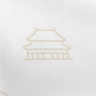 太極廟宇和龍圖案春亞紡(幅寬160公分)