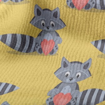 條紋浣熊愛心毛巾布(幅寬160公分)
