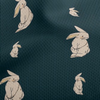 手繪呆萌兔子鳥眼布(幅寬160公分)