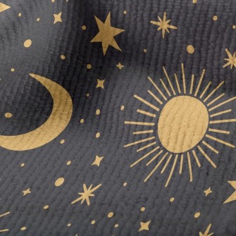 耀眼星星太陽月亮毛巾布(幅寬160公分)