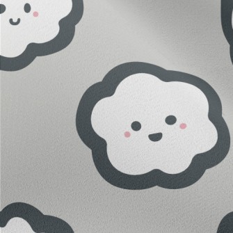 卡通手繪白雲雪紡布(幅寬150公分)