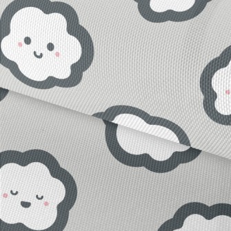 卡通手繪白雲牛津布(幅寬150公分)