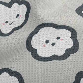 卡通手繪白雲鳥眼布(幅寬160公分)