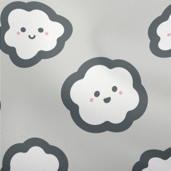 卡通手繪白雲雙斜布(幅寬150公分)