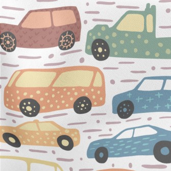 幾何裝飾汽車羅馬布(幅寬160公分)