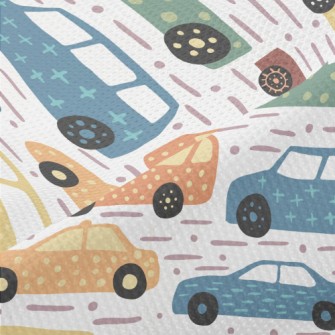 幾何裝飾汽車高爾布(幅寬180公分)