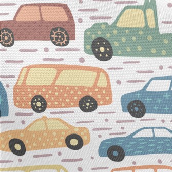 幾何裝飾汽車春亞紡(幅寬160公分)