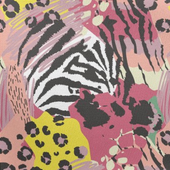 彩色抽象動物紋春亞紡(幅寬160公分)