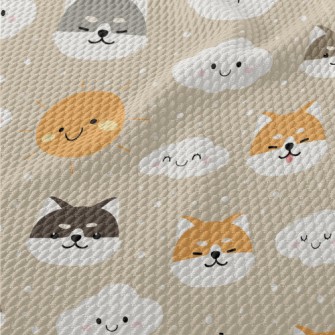 可愛雲朵柴犬泡泡布(幅寬160公分)