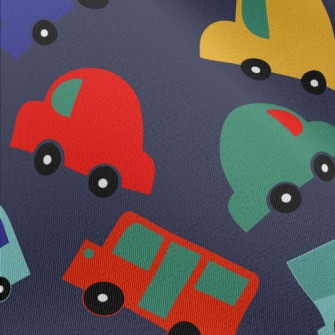 卡通彩色汽車雪紡布(幅寬150公分)